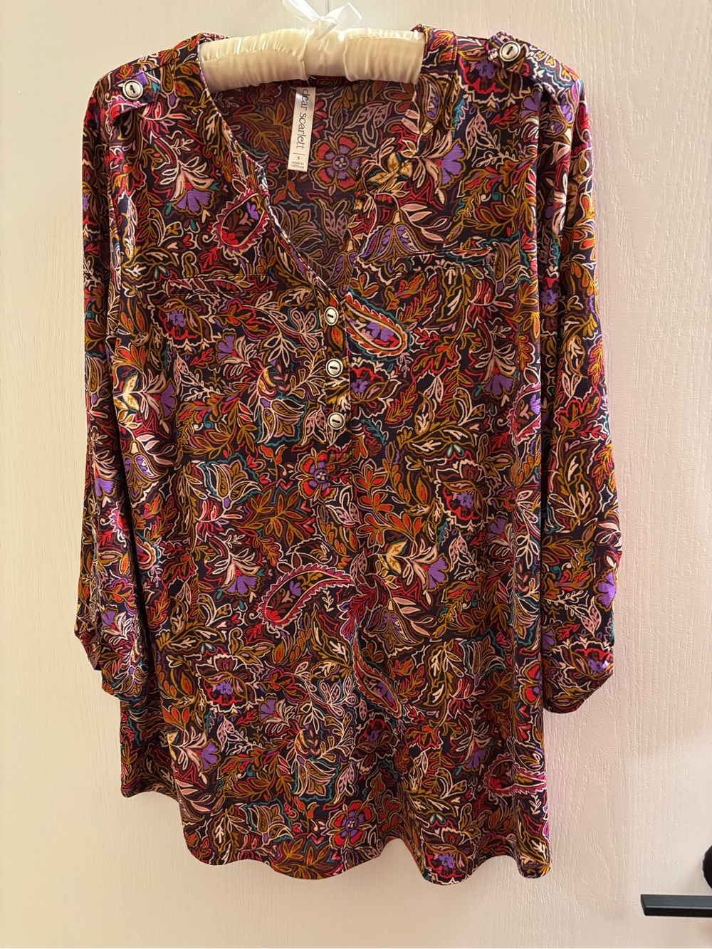Dear Scarlett Multicolor Floral Paisley Long-Sleeve Tunic